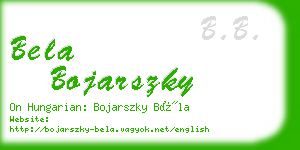 bela bojarszky business card